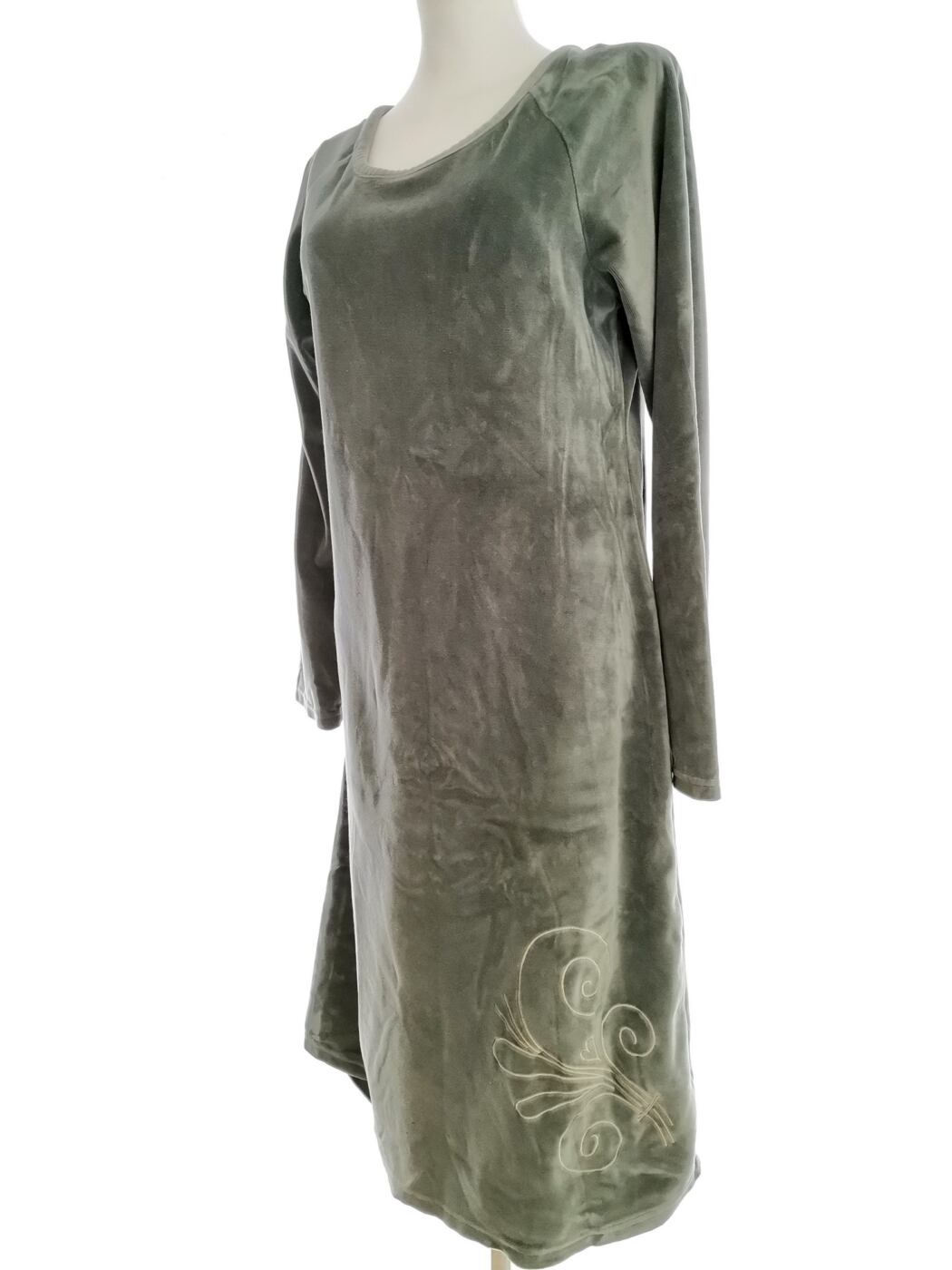 Tina Wodstrup Rozmiar XL Kolor Szary Okrągły dekolt Sukienka Maxi Długi rękaw Długa Materiał Bawełna Tina Wodstrup Rozmiar XL Kolor Szary Okrągły dekolt Sukienka Maxi Długi rękaw Długa Materiał Bawełna