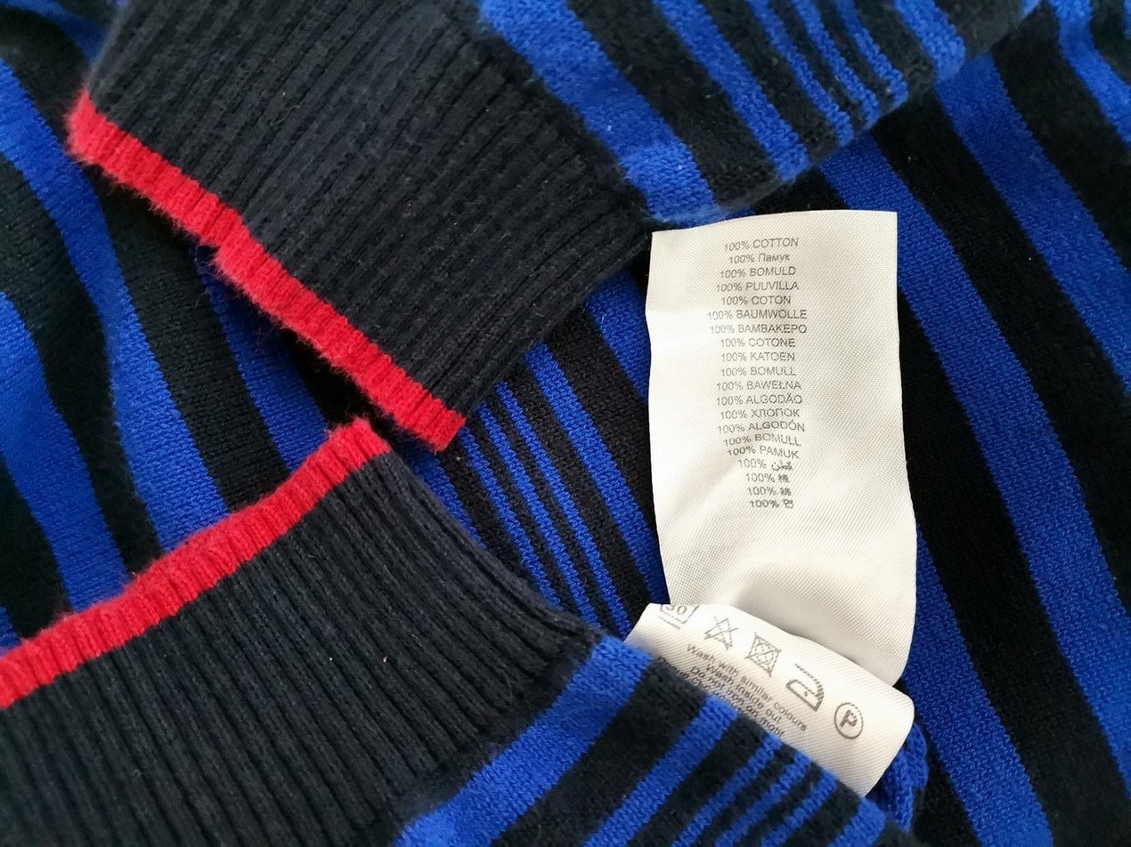 IMG_20210204_122733.jpg BEN SHERMAN Rozmiar 14-15 age (XS/S) Kolor Niebieski Pasy Crew Neck Sweter Długi rękaw Materiał Bawełna 100% Cienka dzianina