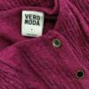 Vero moda Rozmiar S Kolor Purpurowy Kołnierz Długi Zapinany Kardigan Długi rękaw Dzianina waflowa