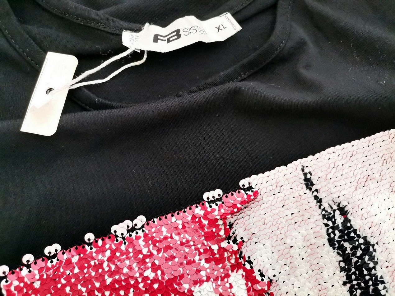 IMG_20210205_130455.jpg FB Sister Rozmiar XL Kolor Czarny Crew Neck Bluzka Długi rękaw Materiał Bawełna 100%