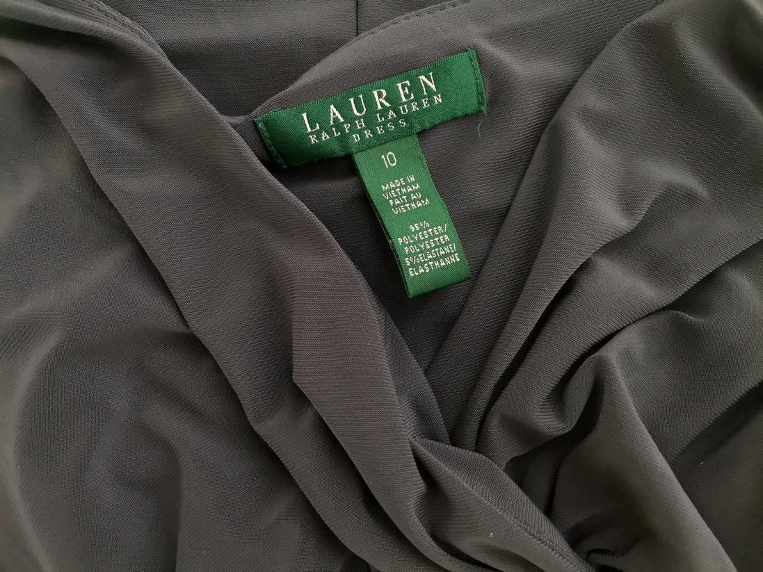 Lauren ralph lauren Rozmiar 10 (36) Kolor Szary W serek Suknia Balowa Sukienka Wieczorowa Krótki rękaw Midi Lauren ralph lauren Rozmiar 10 (36) Kolor Szary W serek Suknia Balowa Sukienka Wieczorowa Krótki rękaw Midi