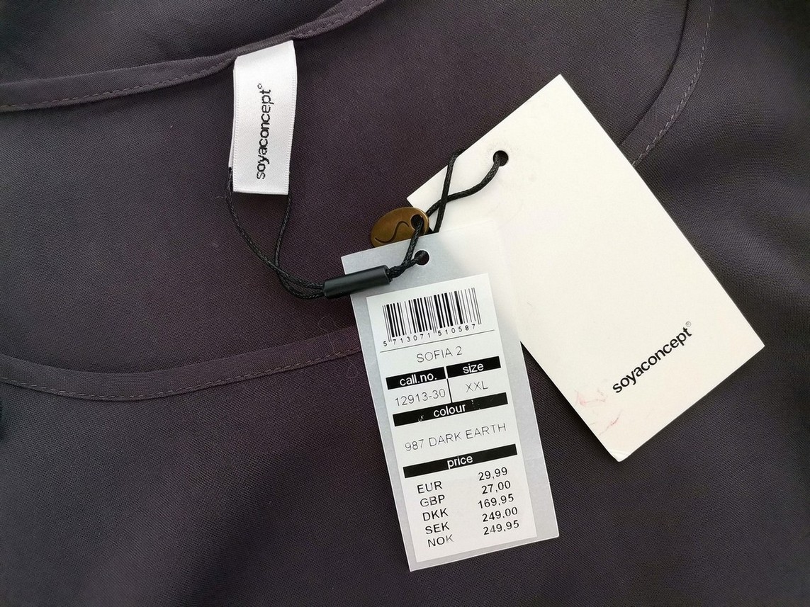Soyaconcept Rozmiar XXL Kolor Szary Okrągły dekolt Tunika Bluzka Rękaw 3/4 Materiał Wiskoza 100% Soyaconcept Rozmiar XXL Kolor Szary Okrągły dekolt Tunika Bluzka Rękaw 3/4 Materiał Wiskoza 100%
