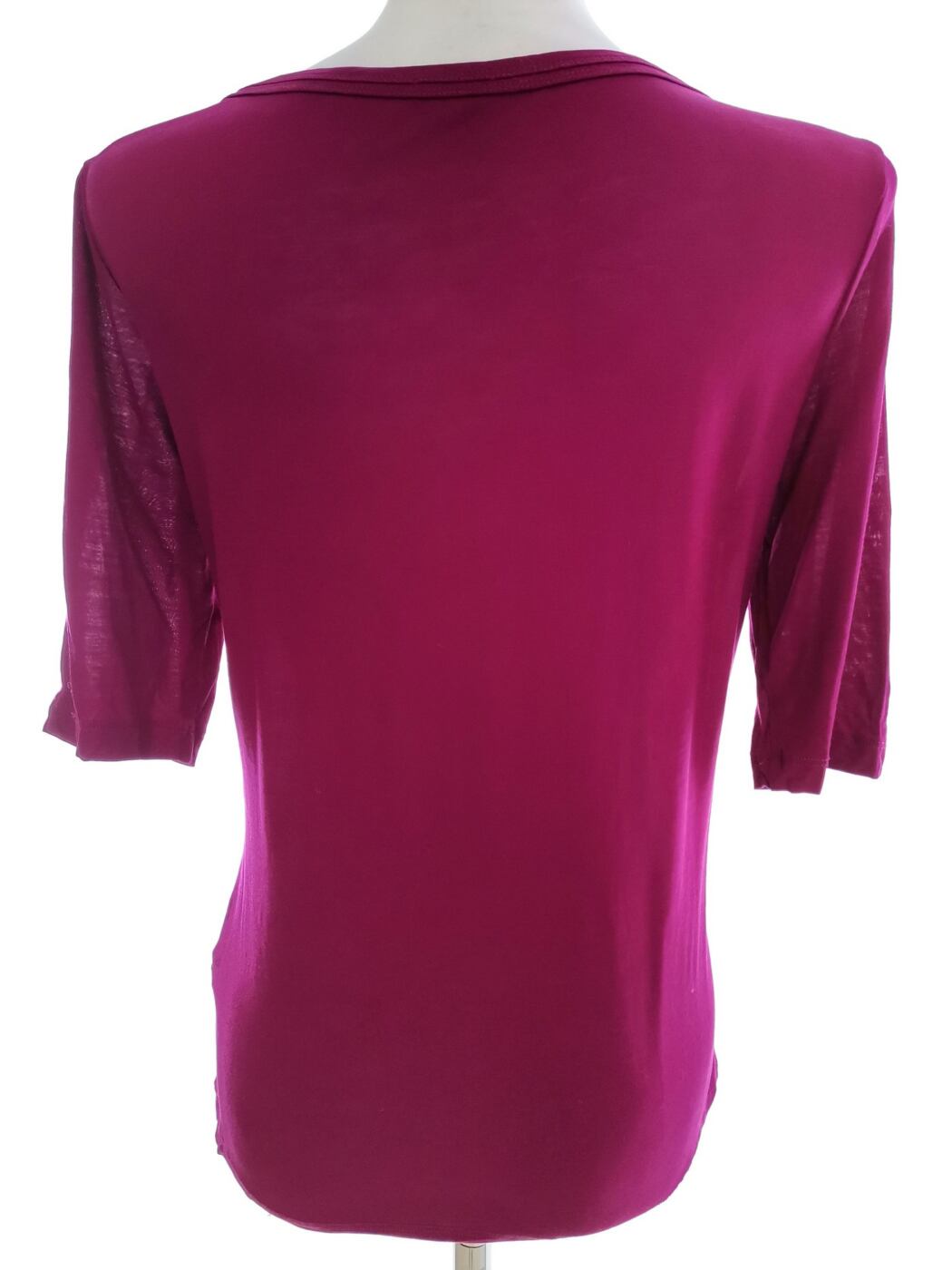IMG_20210208_122015.jpg Filippa k Rozmiar S Kolor Purpurowy Okrągły dekolt T-Shirt Krótki rękaw Materiał Tencel 100%
