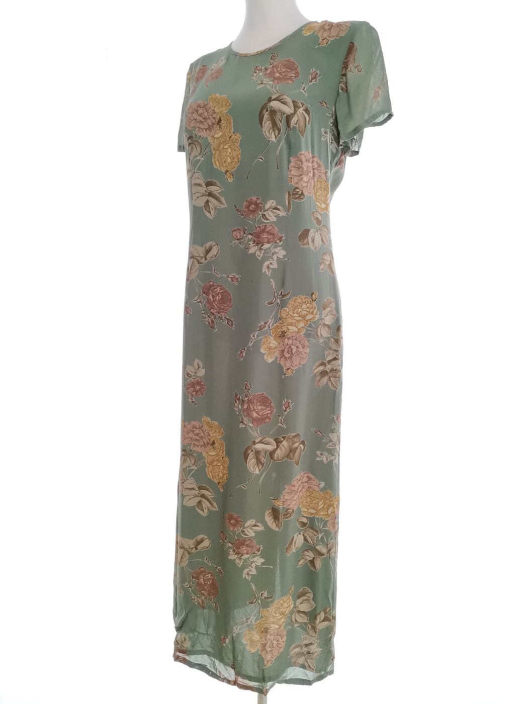 Laura ashley Rozmiar 8 (34) Kolor Khaki Crew Neck Sukienka Maxi Krótki rękaw Długa Materiał Wiskoza 100% Laura ashley Rozmiar 8 (34) Kolor Khaki Crew Neck Sukienka Maxi Krótki rękaw Długa Materiał Wiskoza 100%