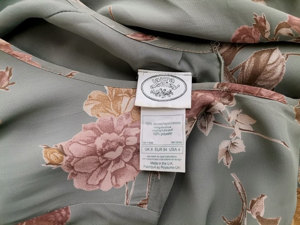 Laura ashley Rozmiar 8 (34) Kolor Khaki Crew Neck Sukienka Maxi Krótki rękaw Długa Materiał Wiskoza 100% Laura ashley Rozmiar 8 (34) Kolor Khaki Crew Neck Sukienka Maxi Krótki rękaw Długa Materiał Wiskoza 100%
