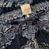 Carla F Rozmiar S Kolor Granatowy Damask Paisley Keyhole Crew Neck Bluzka Rękaw 3/4 Materiał Bawełna 100%