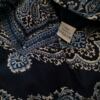 Carla F Rozmiar S Kolor Granatowy Damask Paisley Keyhole Crew Neck Bluzka Rękaw 3/4 Materiał Bawełna 100%