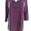 Isolde Rozmiar XXL Kolor Purpurowy Split Crew Neck Bluzka Rękaw 3/4 Materiał Bawełna 100%