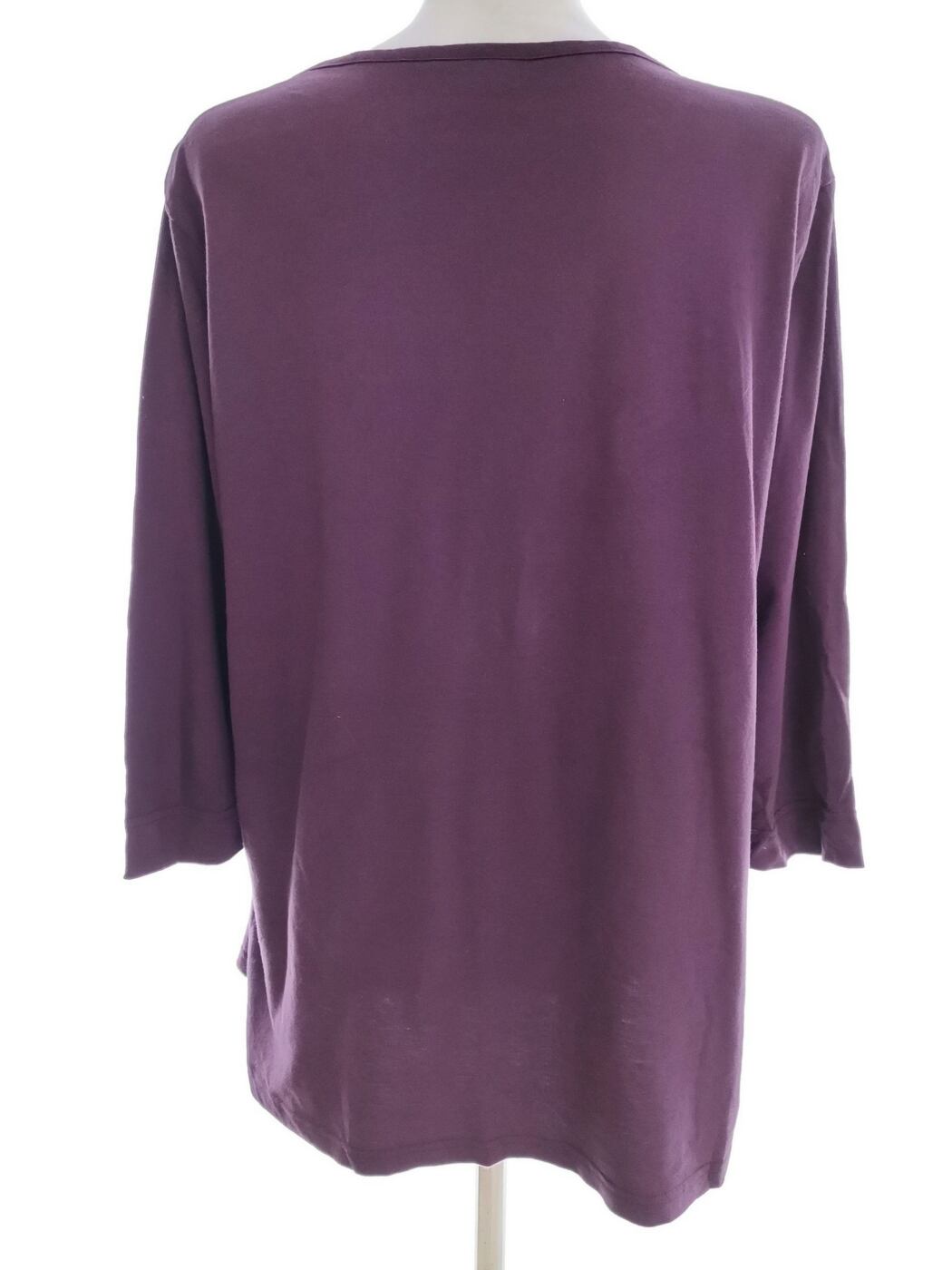 IMG_20210210_143017.jpg Isolde Rozmiar XXL Kolor Purpurowy Split Crew Neck Bluzka Rękaw 3/4 Materiał Bawełna 100%