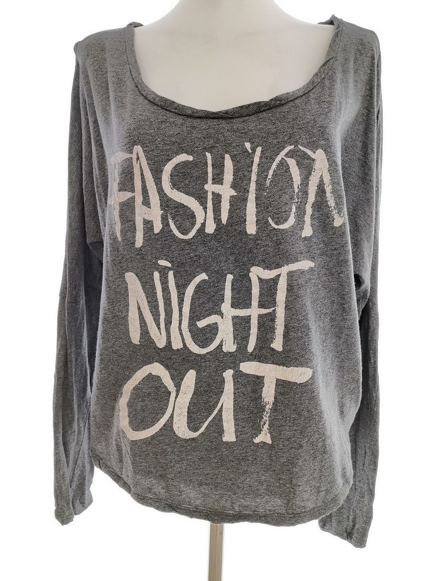 Maison scotch Rozmiar 1 (36) Kolor Szary Okrągły dekolt Bluzka Długi rękaw Materiał Bawełna