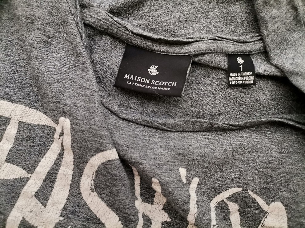 IMG_20210211_102442.jpg Maison scotch Rozmiar 1 (36) Kolor Szary Okrągły dekolt Bluzka Długi rękaw Materiał Bawełna