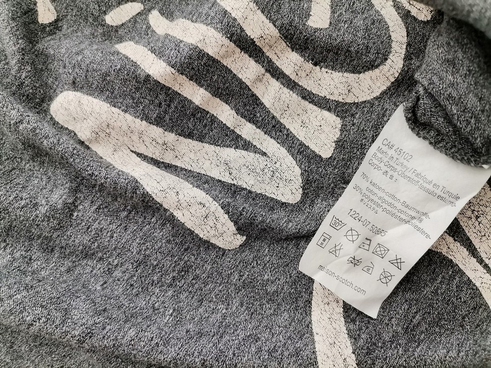 IMG_20210211_102511.jpg Maison scotch Rozmiar 1 (36) Kolor Szary Okrągły dekolt Bluzka Długi rękaw Materiał Bawełna