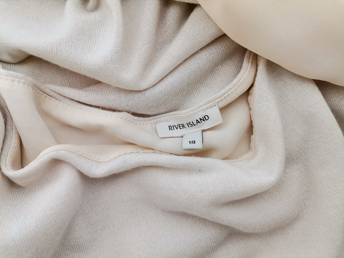 River island Rozmiar 18 (44) Kolor Kremowy W łódkę Tunika Bluzka Bezrękawnik