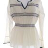 Cream Rozmiar 38 Kolor Kremowy Split Crew Neck Bluzka Peplum Długi rękaw Materiał Bawełna 100%