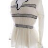 Cream Rozmiar 38 Kolor Kremowy Split Crew Neck Bluzka Peplum Długi rękaw Materiał Bawełna 100%