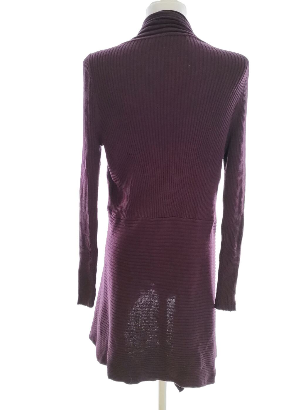 IMG_20210212_135509.jpg Marks&spencer Rozmiar 10 (38) Kolor Purpurowy W serek Długi Otwarty Kardigan Długi rękaw Materiał Bawełna Cienka dzianina