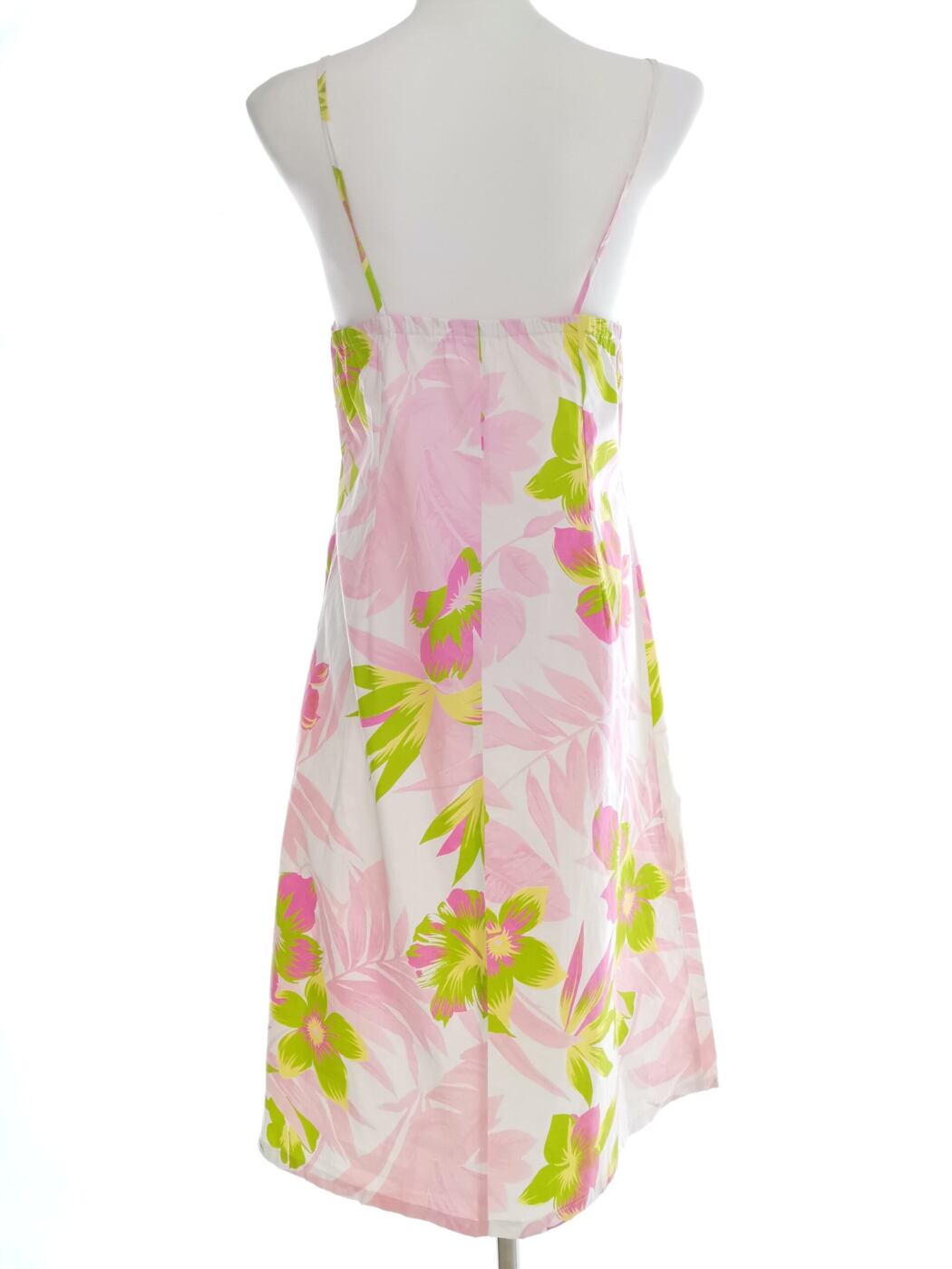 Essentials Collection Rozmiar 14 (42) Kolor Różowy Odkryte Ramiona Sukienka Letnia Bezrękawnik Midi Materiał Bawełna