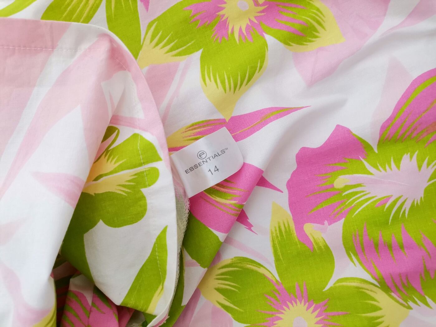 Essentials Collection Rozmiar 14 (42) Kolor Różowy Odkryte Ramiona Sukienka Letnia Bezrękawnik Midi Materiał Bawełna