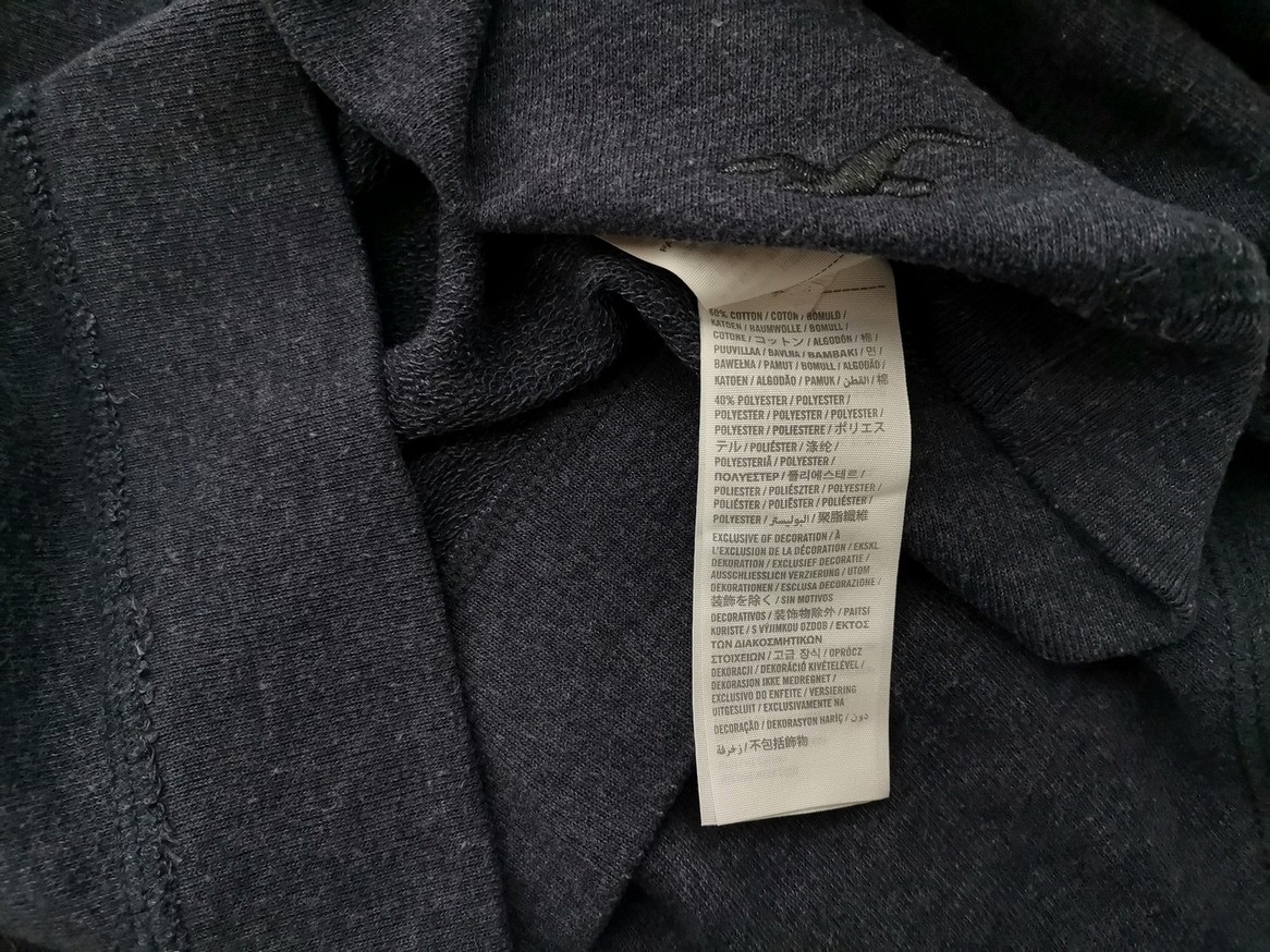 IMG_20210215_120648.jpg Hollister Rozmiar XS Kolor Granatowy Okrągły dekolt Sweter Długi rękaw Materiał Bawełna