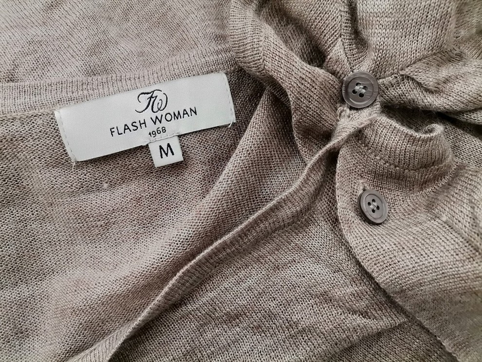 Flash Woman Rozmiar M Kolor Beżowy Drapowany dekolt Tunika Bluzka Długi rękaw Materiał Akryl Flash Woman Rozmiar M Kolor Beżowy Drapowany dekolt Tunika Bluzka Długi rękaw Materiał Akryl