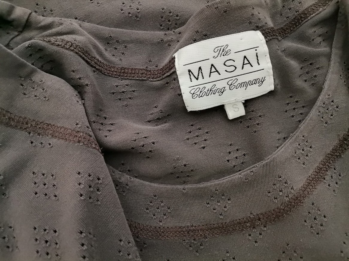 The Masai Rozmiar S Kolor Szary Okrągły dekolt Bluzka Rękaw 3/4 Materiał Wiskoza