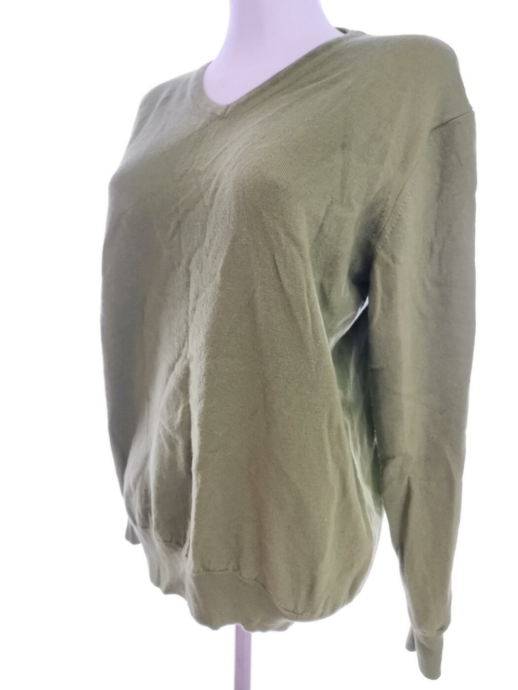 IMG_20210216_102802.jpg Jasper Conran Rozmiar XL Kolor Zielony W serek Sweter Długi rękaw Materiał Wełna Merino