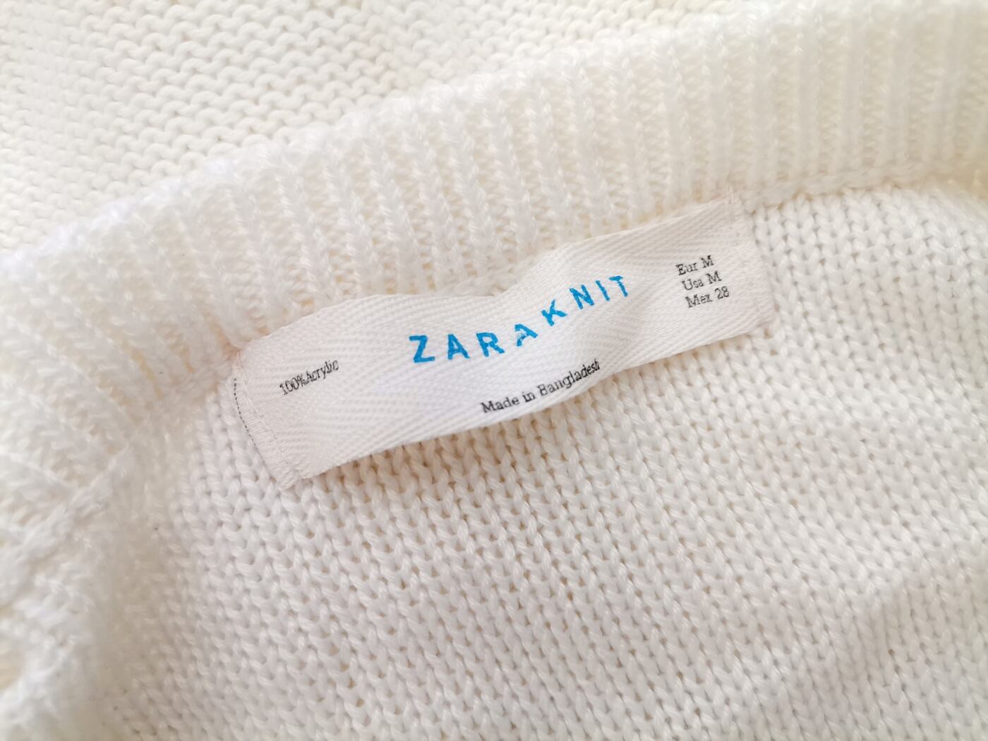 IMG_20210216_124514.jpg ZARA KNIT Rozmiar M Kolor Kremowy W serek Długi Zapinany Kardigan Rękaw 3/4 Materiał Akryl 100% Cienka dzianina