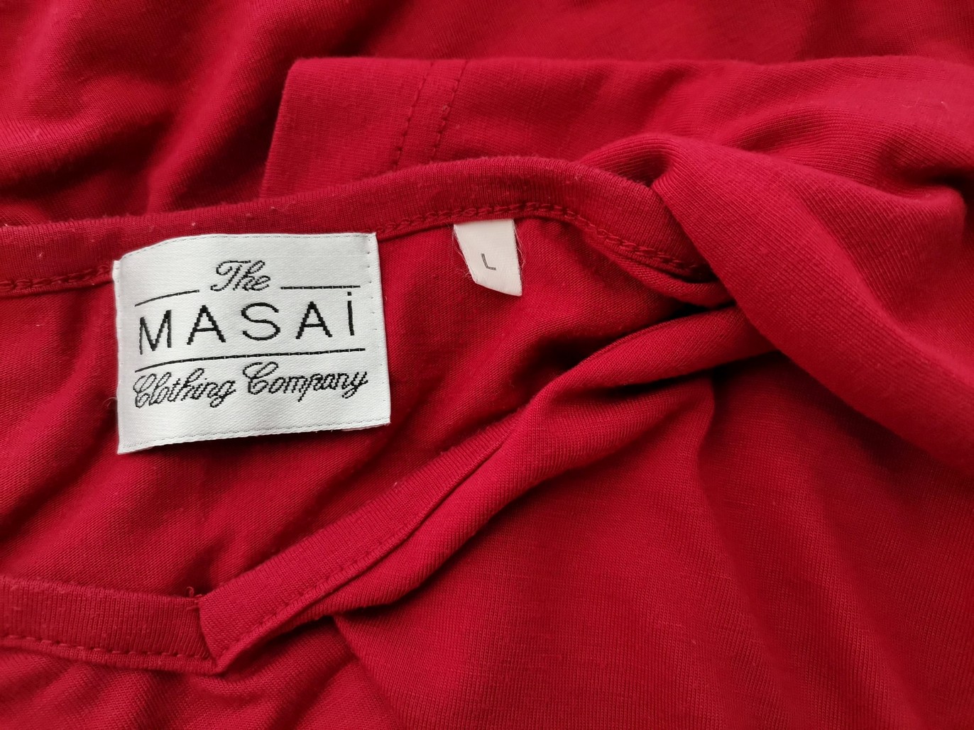 The Masai Rozmiar L Kolor Bordowy W serek Tunika Bluzka Długi rękaw Materiał Wiskoza The Masai Rozmiar L Kolor Bordowy W serek Tunika Bluzka Długi rękaw Materiał Wiskoza
