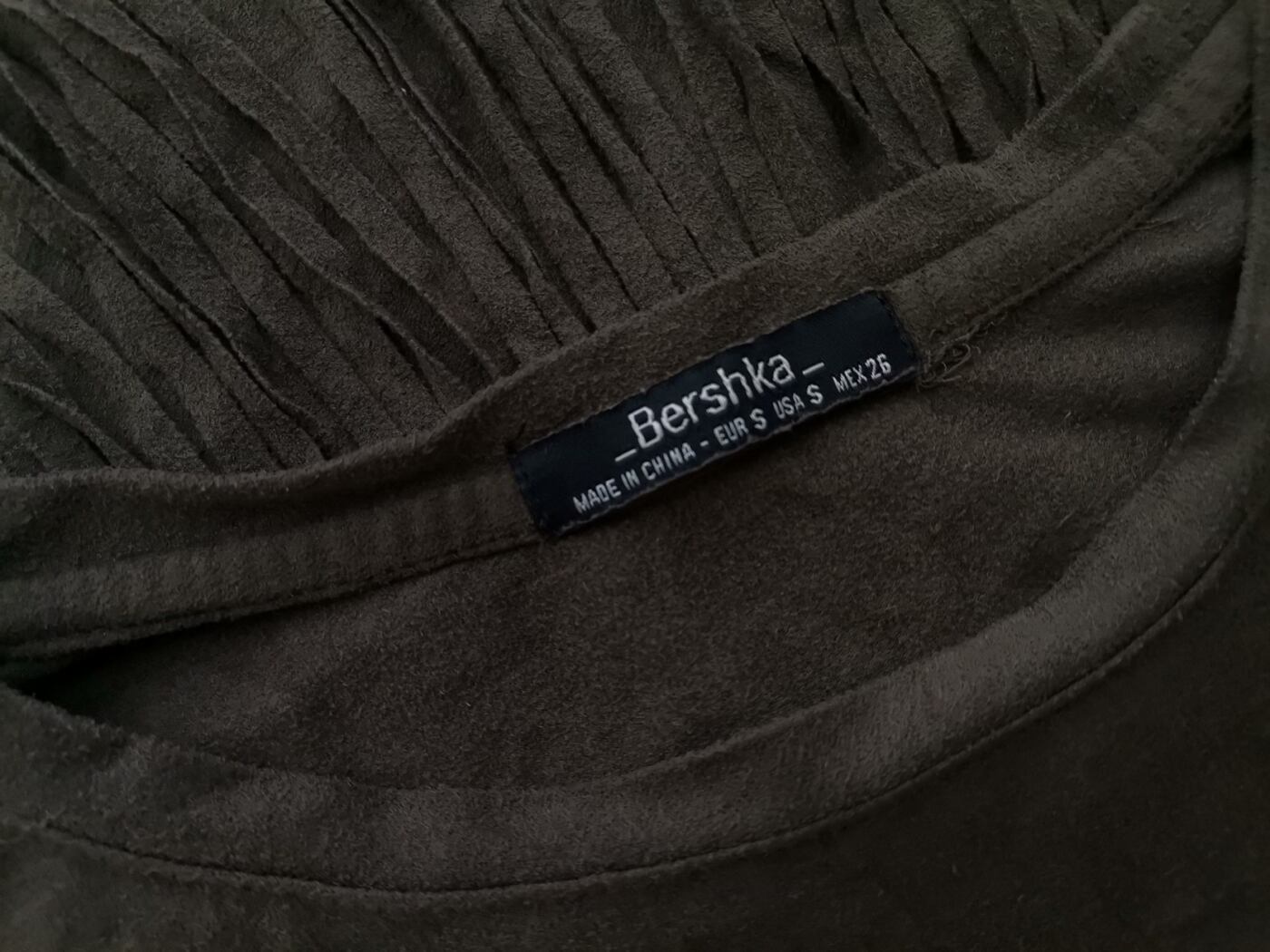 IMG_20210216_131212.jpg Bershka Rozmiar S Kolor Khaki Crew Neck Bluzka Rękaw 3/4