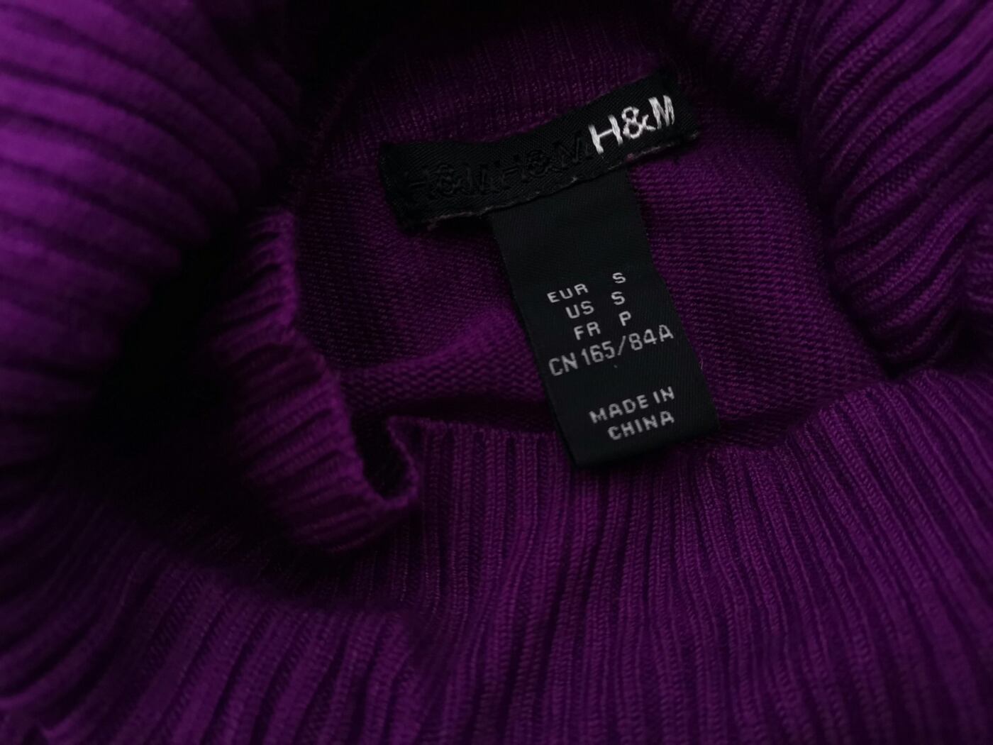 H&m Rozmiar S Kolor Fioletowy Golf Sukienka Sweterkowa Długi rękaw Krótka H&m Rozmiar S Kolor Fioletowy Golf Sukienka Sweterkowa Długi rękaw Krótka