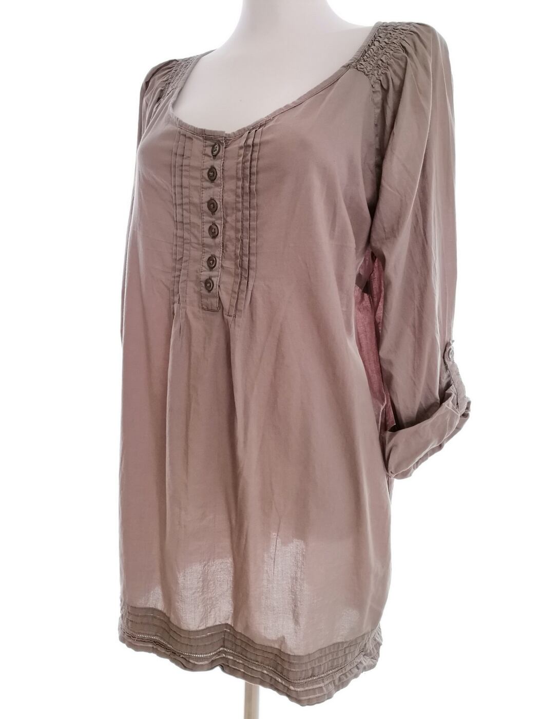 Vero moda Rozmiar L Kolor Beżowy Okrągły dekolt Tunika Popover Bluzka Długi rękaw Materiał Bawełna 100% Vero moda Rozmiar L Kolor Beżowy Okrągły dekolt Tunika Popover Bluzka Długi rękaw Materiał Bawełna 100%