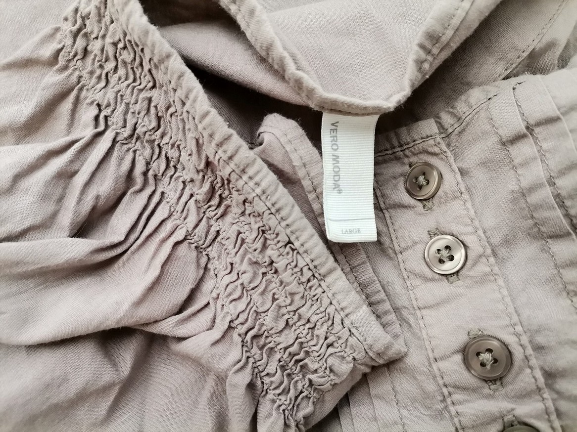 Vero moda Rozmiar L Kolor Beżowy Okrągły dekolt Tunika Popover Bluzka Długi rękaw Materiał Bawełna 100% Vero moda Rozmiar L Kolor Beżowy Okrągły dekolt Tunika Popover Bluzka Długi rękaw Materiał Bawełna 100%