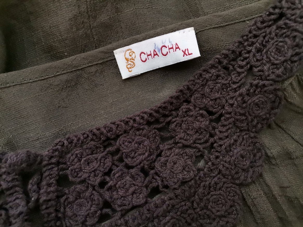 IMG_20210218_131740.jpg CHA CHA Rozmiar XL Kolor Khaki Okrągły dekolt Bluzka Długi rękaw