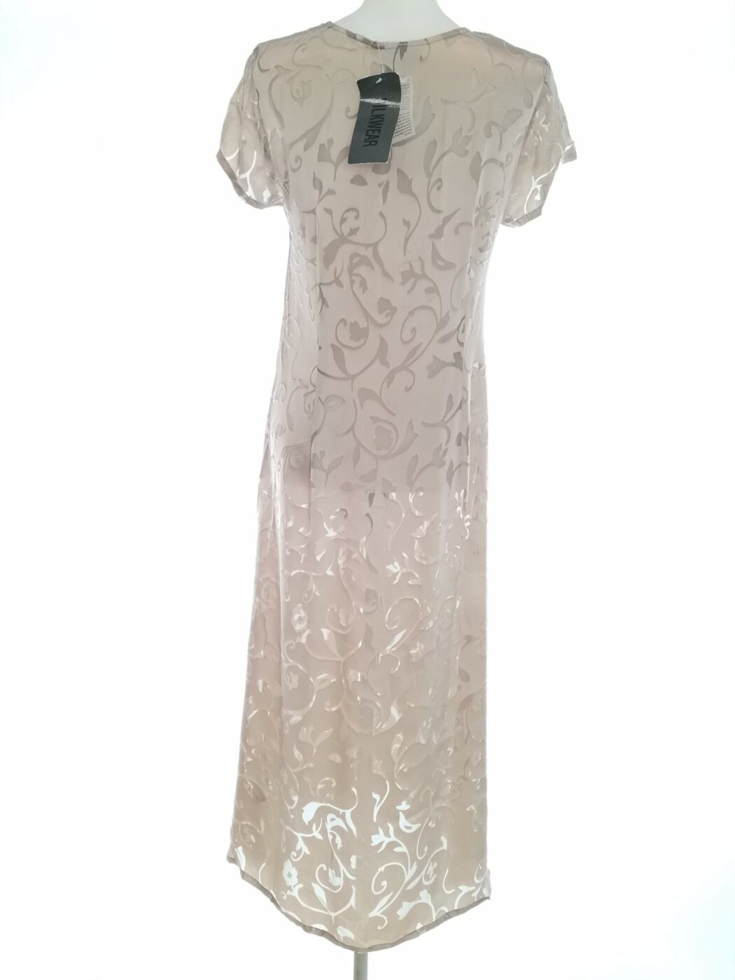 Silkwear Rozmiar S Kolor Złoty Roślinny Liście Okrągły dekolt Tunika Zapinana Bluzka Krótki rękaw Materiał Wiskoza Silkwear Rozmiar S Kolor Złoty Roślinny Liście Okrągły dekolt Tunika Zapinana Bluzka Krótki rękaw Materiał Wiskoza