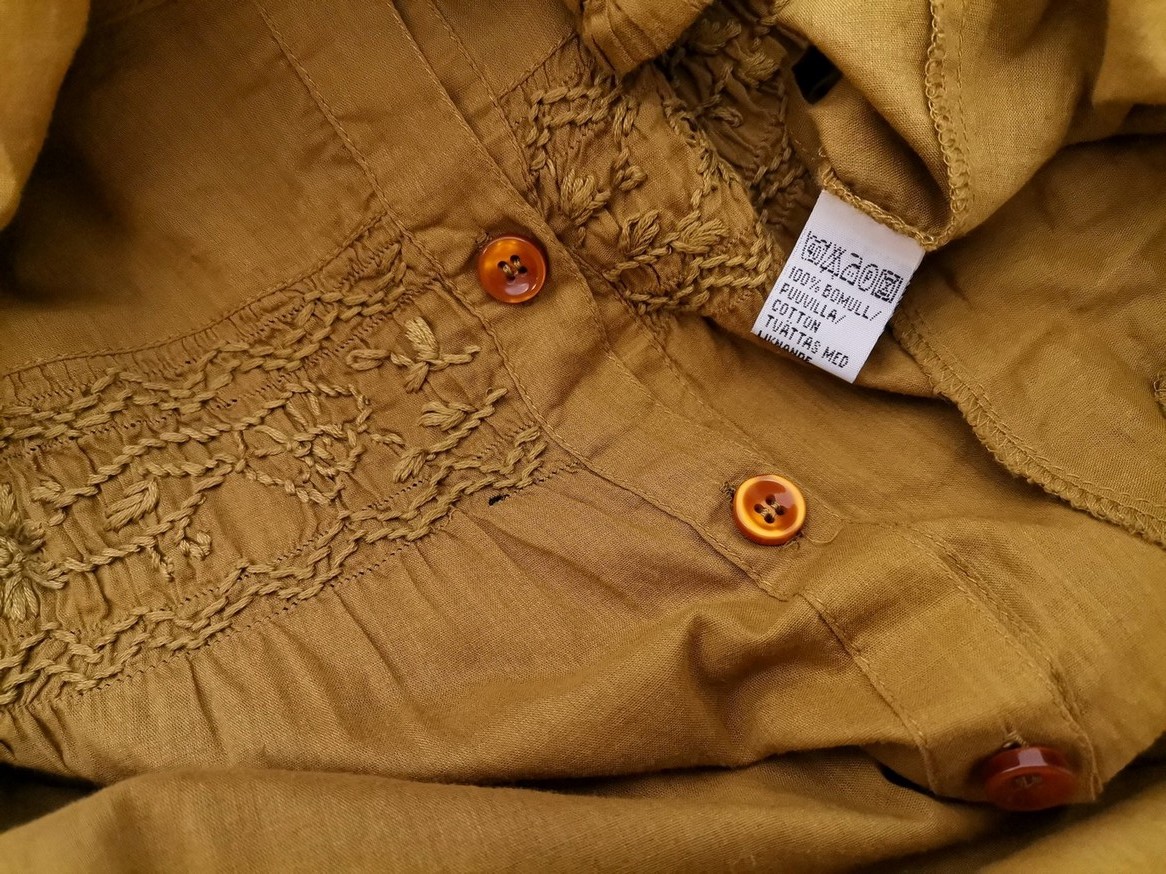 Indiska Rozmiar M Kolor Khaki Okrągły dekolt Tunika Zapinana Bluzka Rękaw 3/4 Materiał Bawełna 100% Indiska Rozmiar M Kolor Khaki Okrągły dekolt Tunika Zapinana Bluzka Rękaw 3/4 Materiał Bawełna 100%