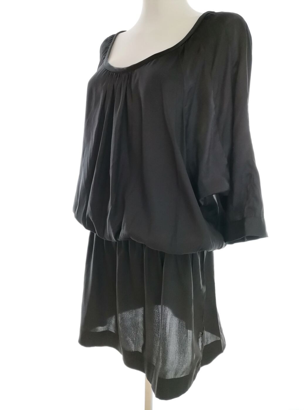 Saint tropez Rozmiar L Kolor Czarny Okrągły dekolt Sukienka Blouson Rękaw 3/4 Midi Saint tropez Rozmiar L Kolor Czarny Okrągły dekolt Sukienka Blouson Rękaw 3/4 Midi