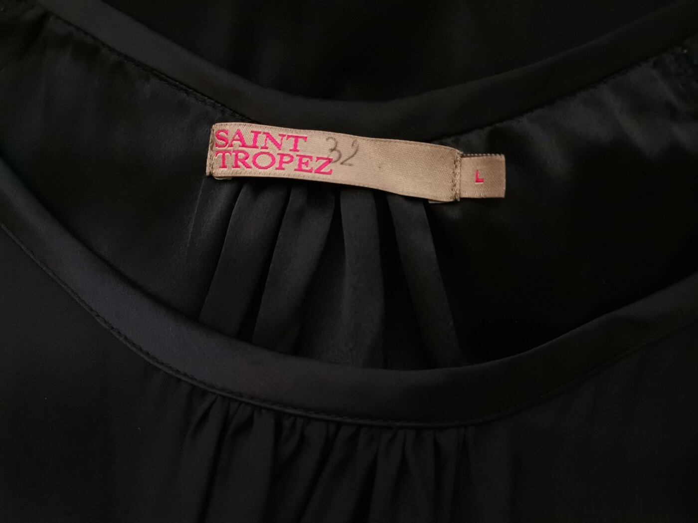 Saint tropez Rozmiar L Kolor Czarny Okrągły dekolt Sukienka Blouson Rękaw 3/4 Midi Saint tropez Rozmiar L Kolor Czarny Okrągły dekolt Sukienka Blouson Rękaw 3/4 Midi