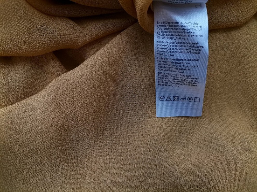 Selected femme Rozmiar 40 Kolor Żółty W serek Sukienka Blouson Krótki rękaw Midi Materiał Wiskoza 100%