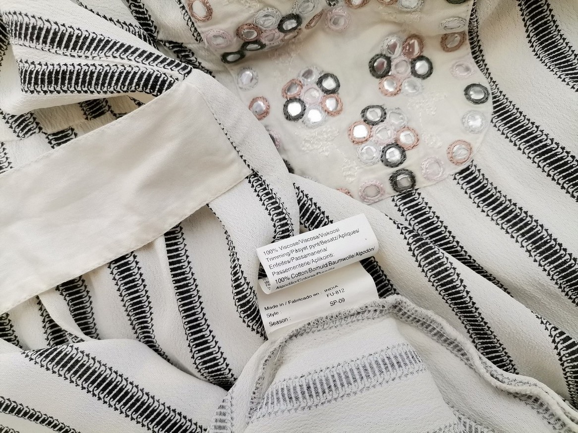 Noa noa Rozmiar XL Kolor Kremowy Split Crew Neck Tunika Bluzka Długi rękaw Materiał Wiskoza 100%