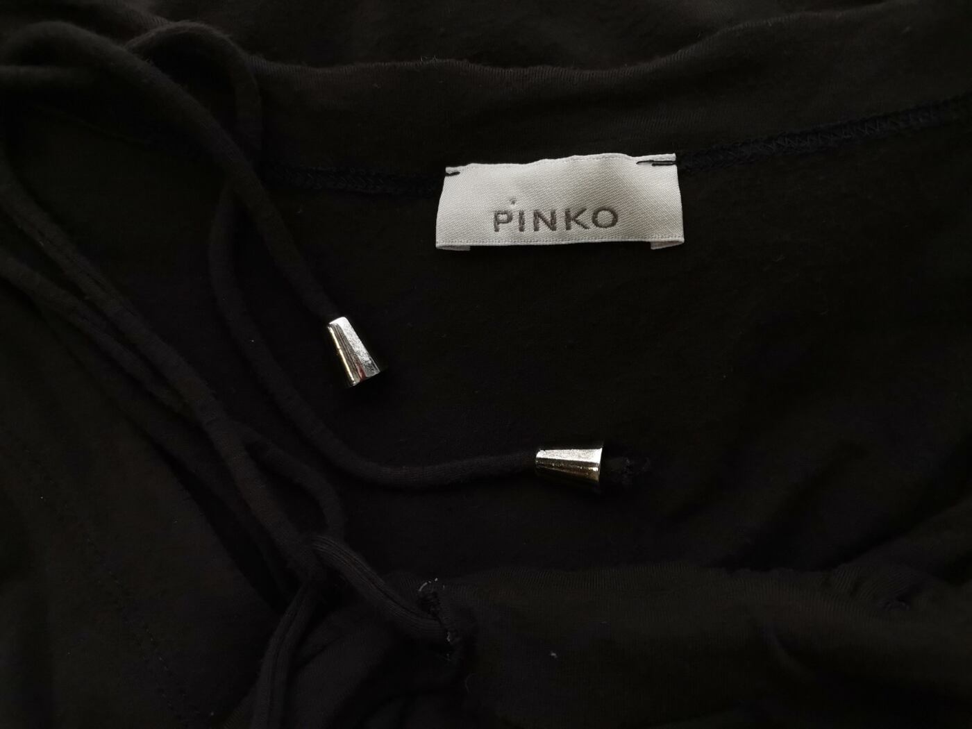 Pinko Rozmiar M Kolor Brązowy W serek Sukienka Sheath Długi rękaw Midi Materiał Wiskoza