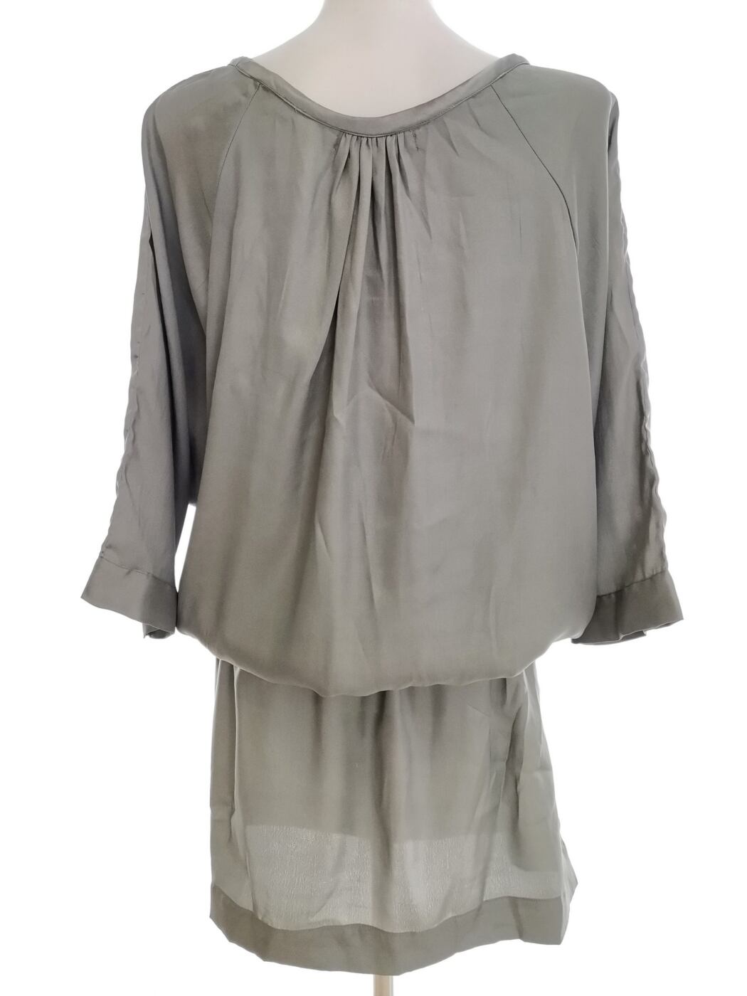 Saint tropez Rozmiar L Kolor Szary Okrągły dekolt Sukienka Blouson Rękaw 3/4 Midi Saint tropez Rozmiar L Kolor Szary Okrągły dekolt Sukienka Blouson Rękaw 3/4 Midi