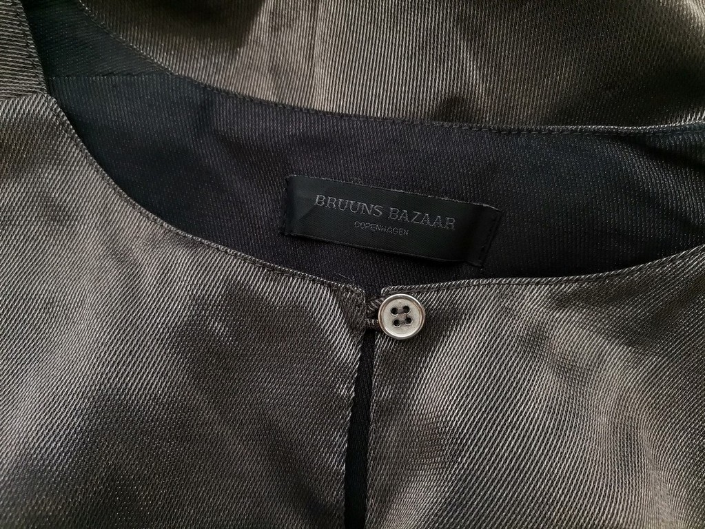 BRUUNS BAZAAR Rozmiar 36 Kolor Srebrny Keyhole Crew Neck Sukienka A-Line Rękaw 3/4 Do Kolan Materiał Wiskoza