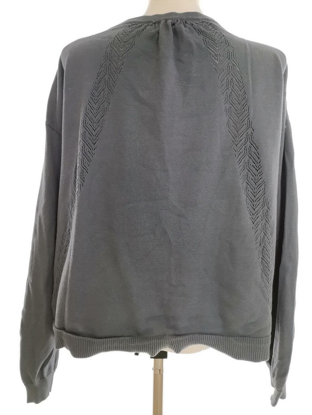 IMG_20210302_132523.jpg Cream Rozmiar L Kolor Niebieski Keyhole Crew Neck Bluzka Długi rękaw Materiał Bawełna 100%