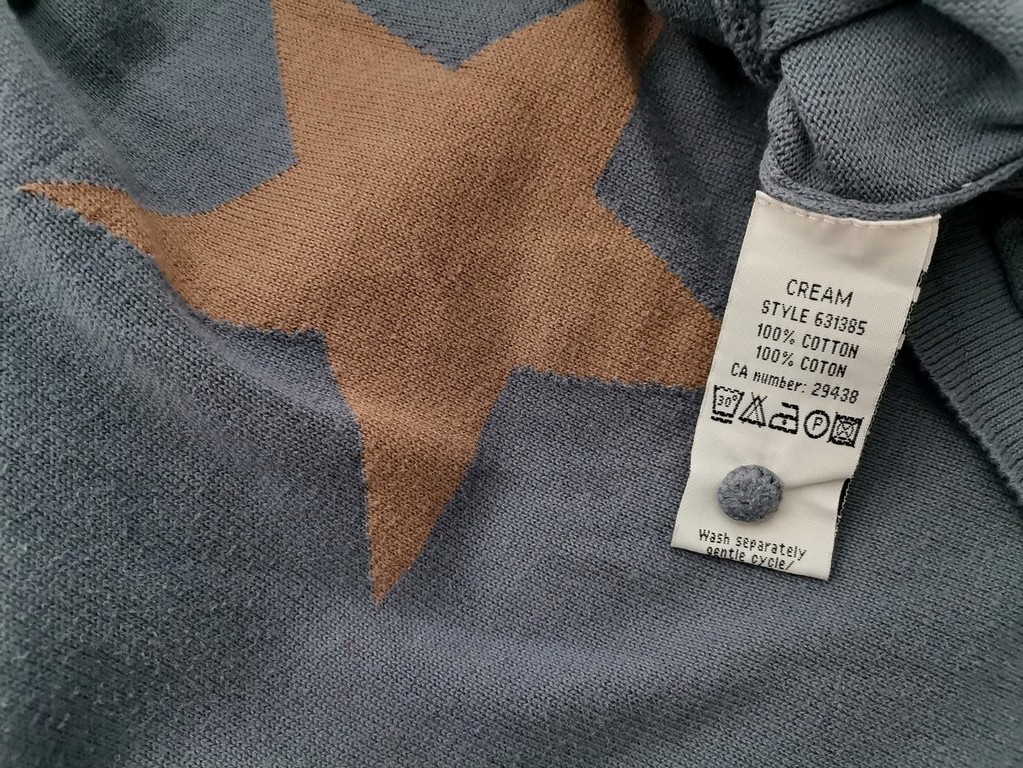 IMG_20210302_132548.jpg Cream Rozmiar L Kolor Niebieski Keyhole Crew Neck Bluzka Długi rękaw Materiał Bawełna 100%