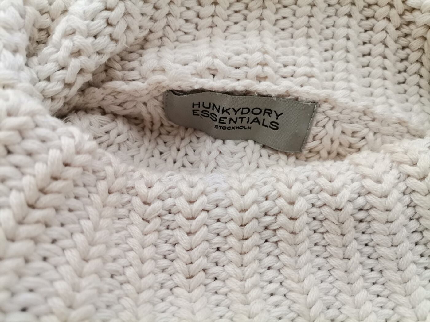 IMG_20210303_101426.jpg Hunkydory Rozmiar XL Kolor Kremowy Golf Sweter Długi rękaw Materiał Bawełna 100% Gruba dzianina