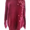 Lindex Rozmiar L Kolor Purpurowy Crew Neck Sweter Świąteczny Gwiazdka Rękaw 3/4 Materiał Akryl Dzianina waflowa