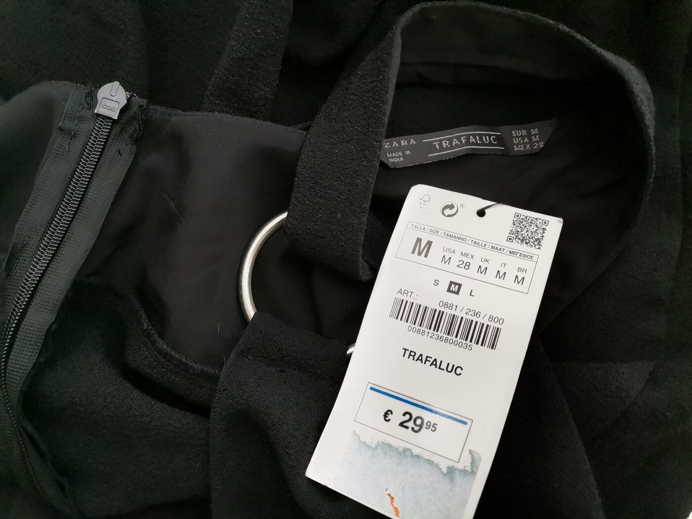 Zara Rozmiar M Kolor Czarny Dekolt U Bluzka Bezrękawnik