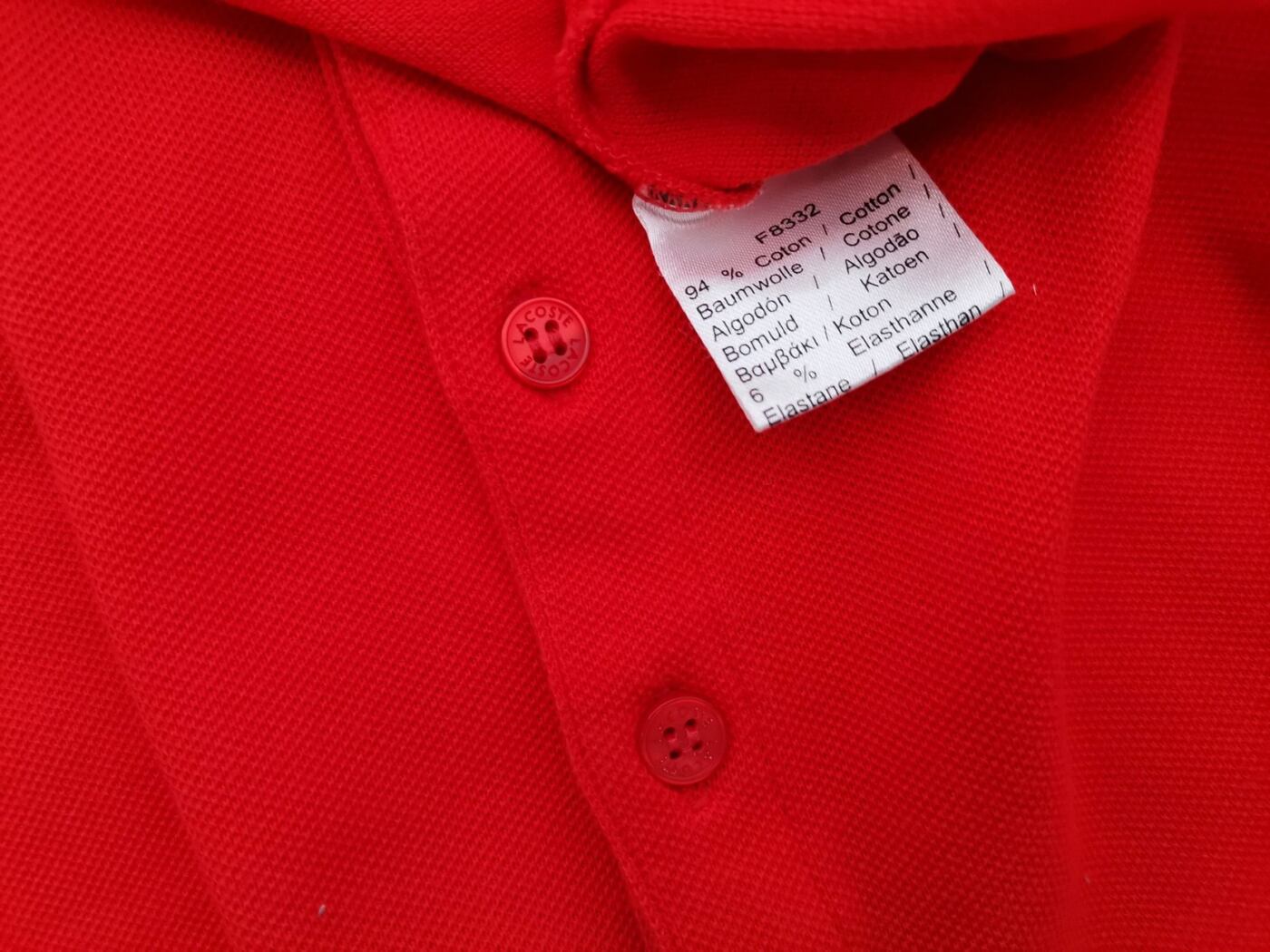 Lacoste Rozmiar 34 Kolor Czerwony Kołnierz Koszulka Polo Krótki rękaw Materiał Bawełna