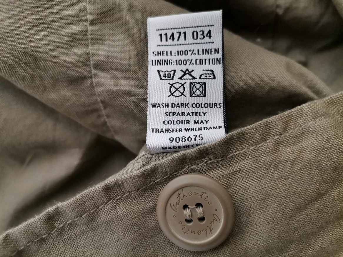 IMG_20210304_110623.jpg Life Love Fashion Rozmiar 10 (38) Kolor Khaki Kołnierz Żakiet z zapięciem Rękaw 3/4 Materiał Len 100%