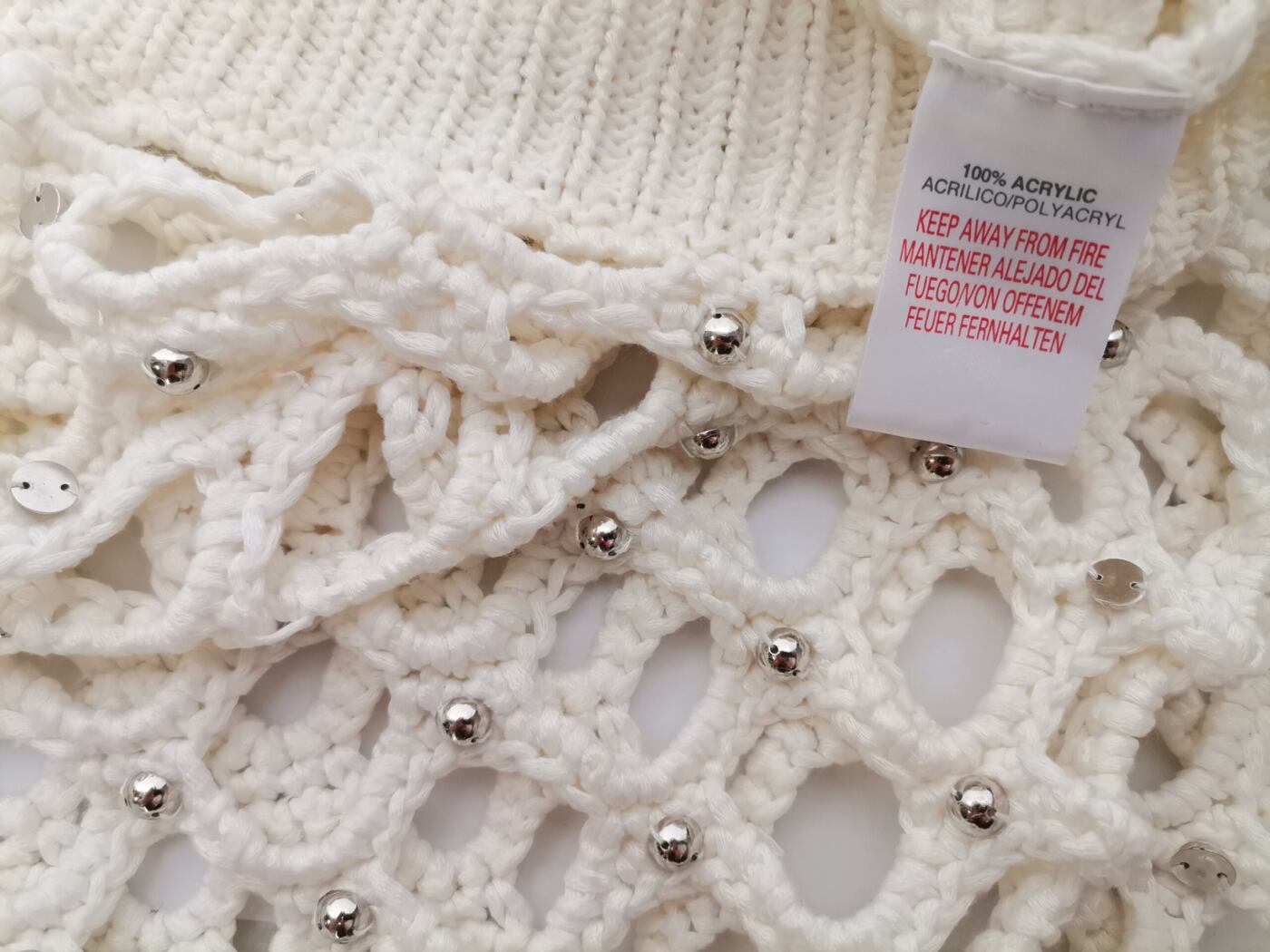 River island Rozmiar 8 (34) Kolor Kremowy Okrągły dekolt Tunika Bluzka Dzianina Bezrękawnik Materiał Akryl 100%